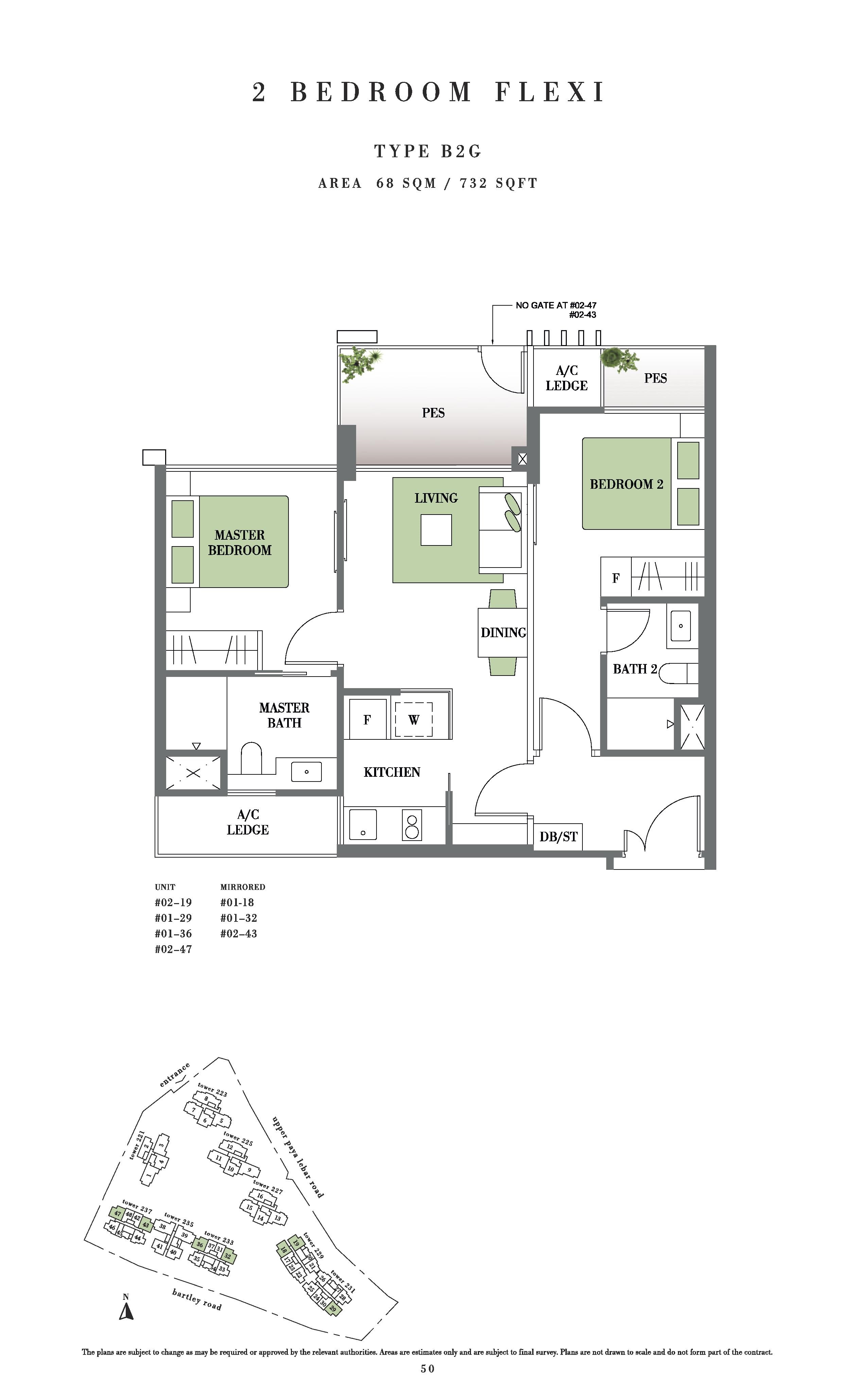 Botanique @ Bartley 2 Bedroom Flexi PES Floor Plans Type B2G