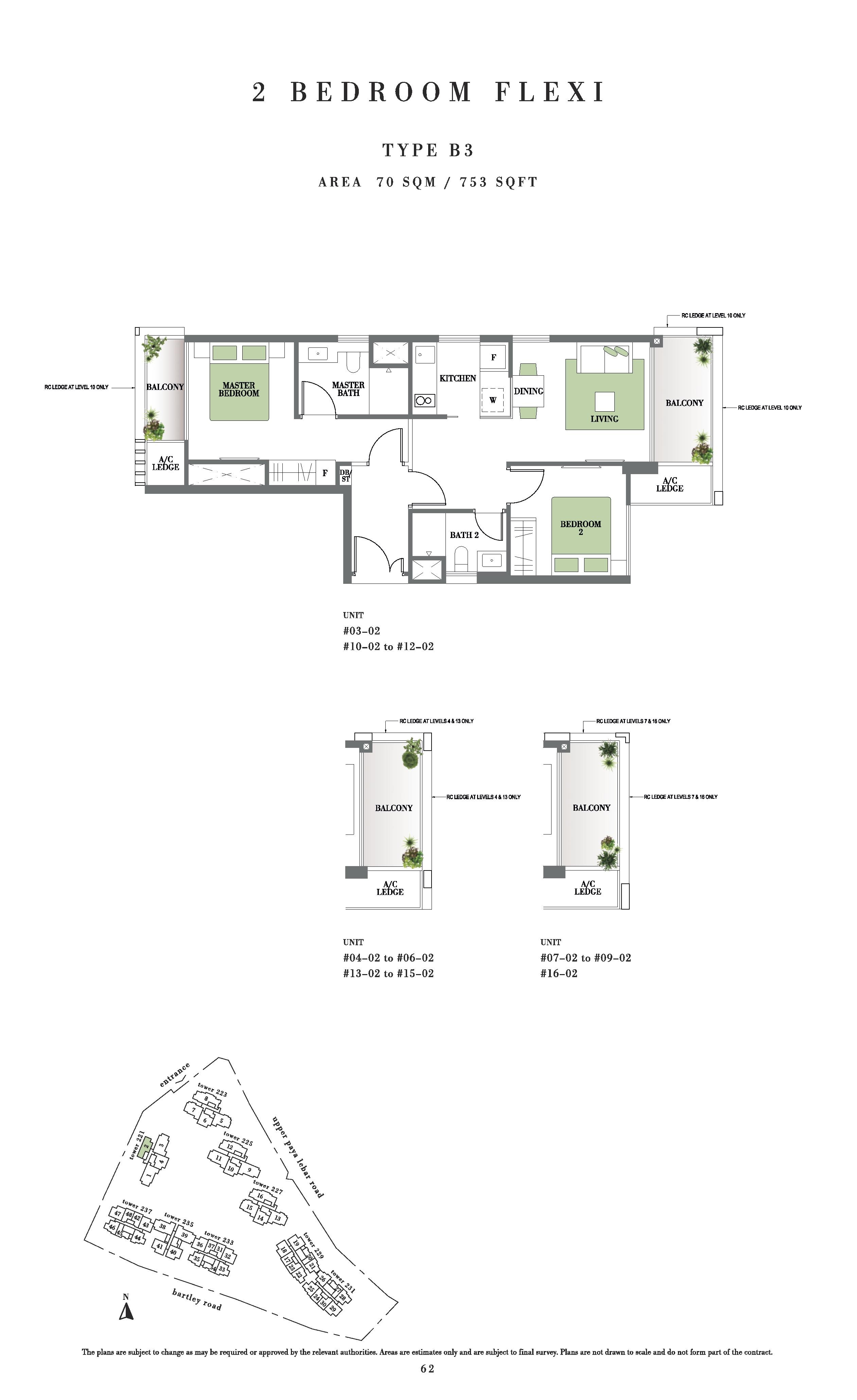 Botanique @ Bartley 2 Bedroom Flexi Floor Plans Type B3