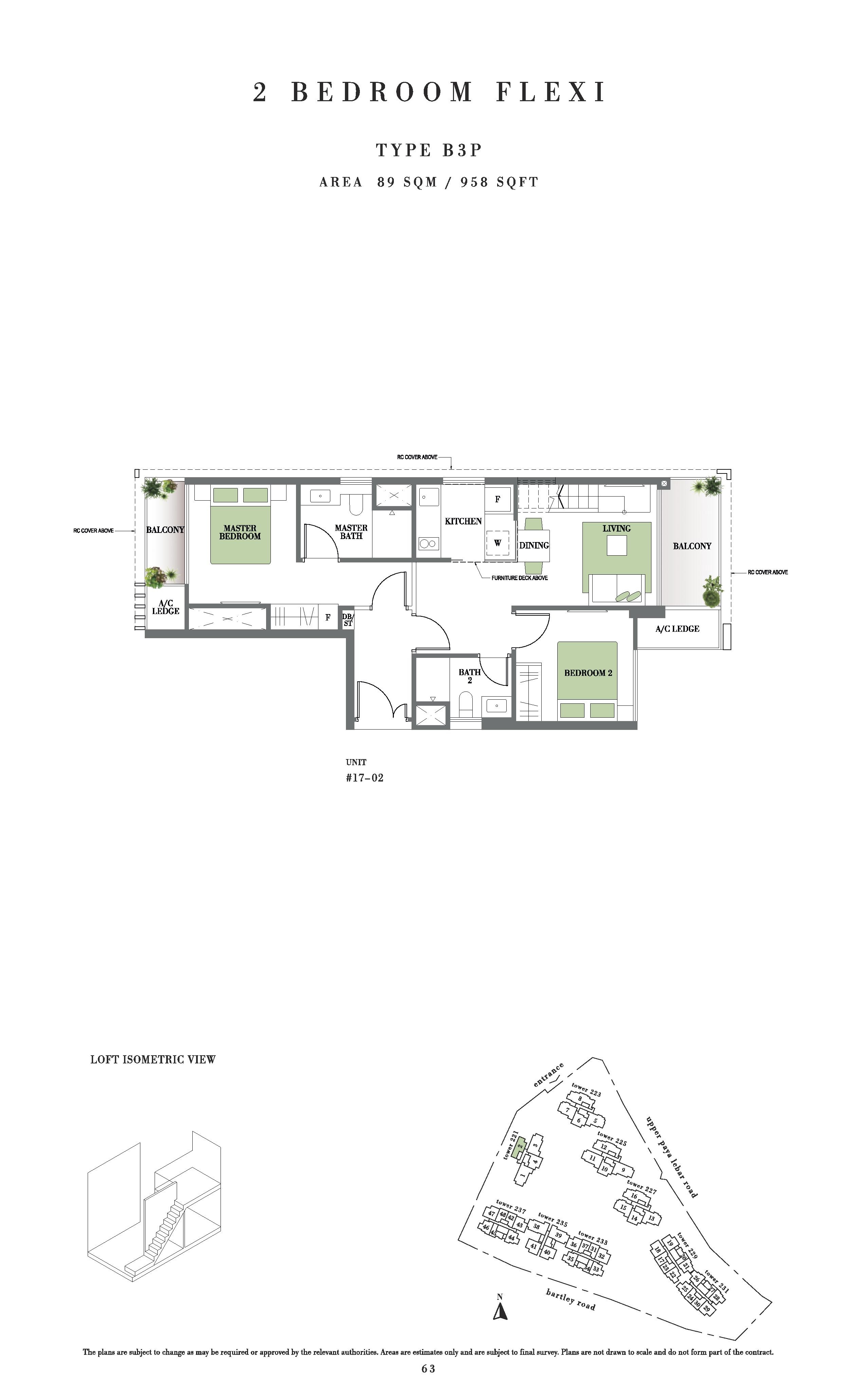 Botanique @ Bartley 2 Bedroom Flexi Floor Plans Type B3P