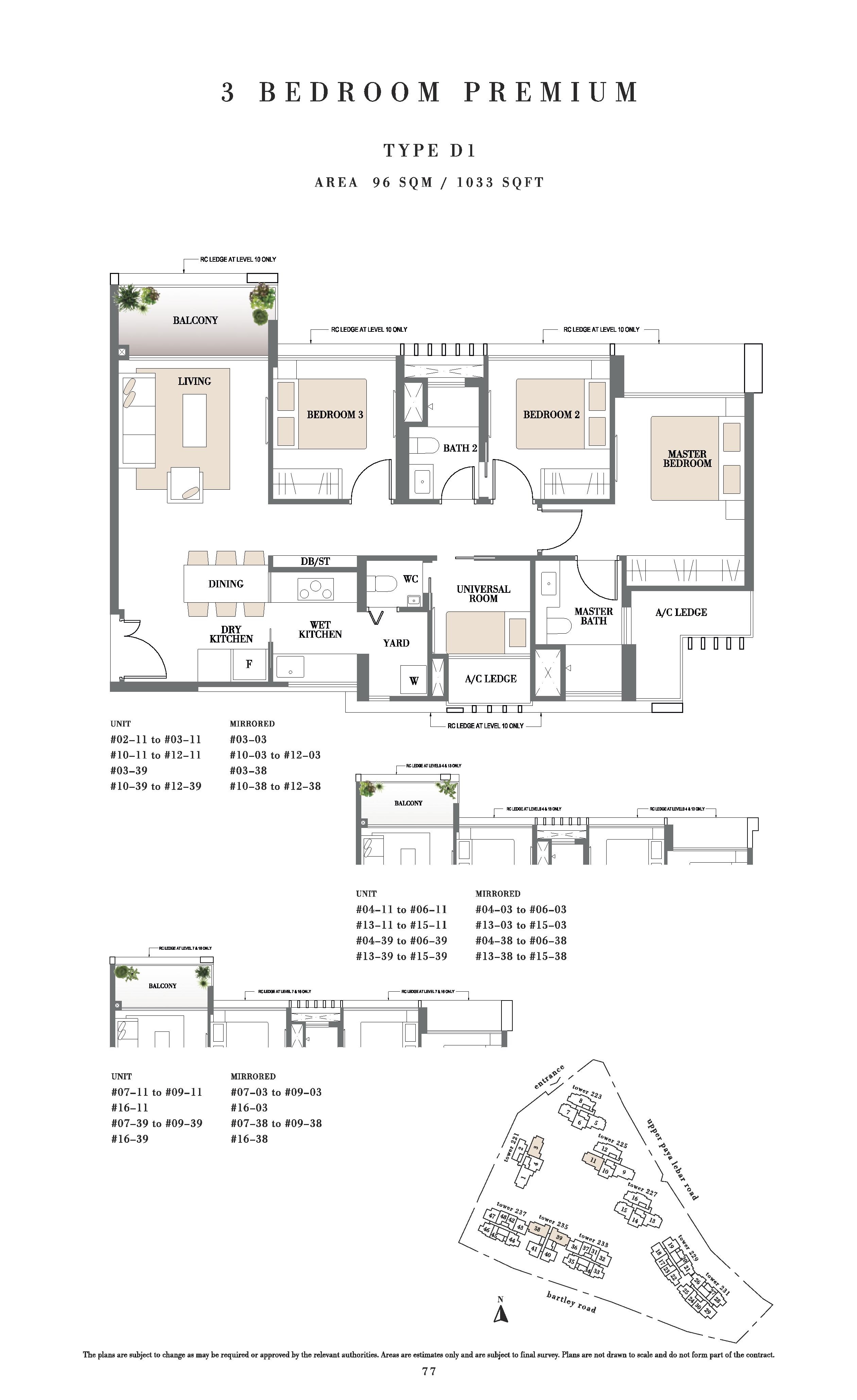 Botanique @ Bartley 3 Bedroom Premium Floor Plans Type D1