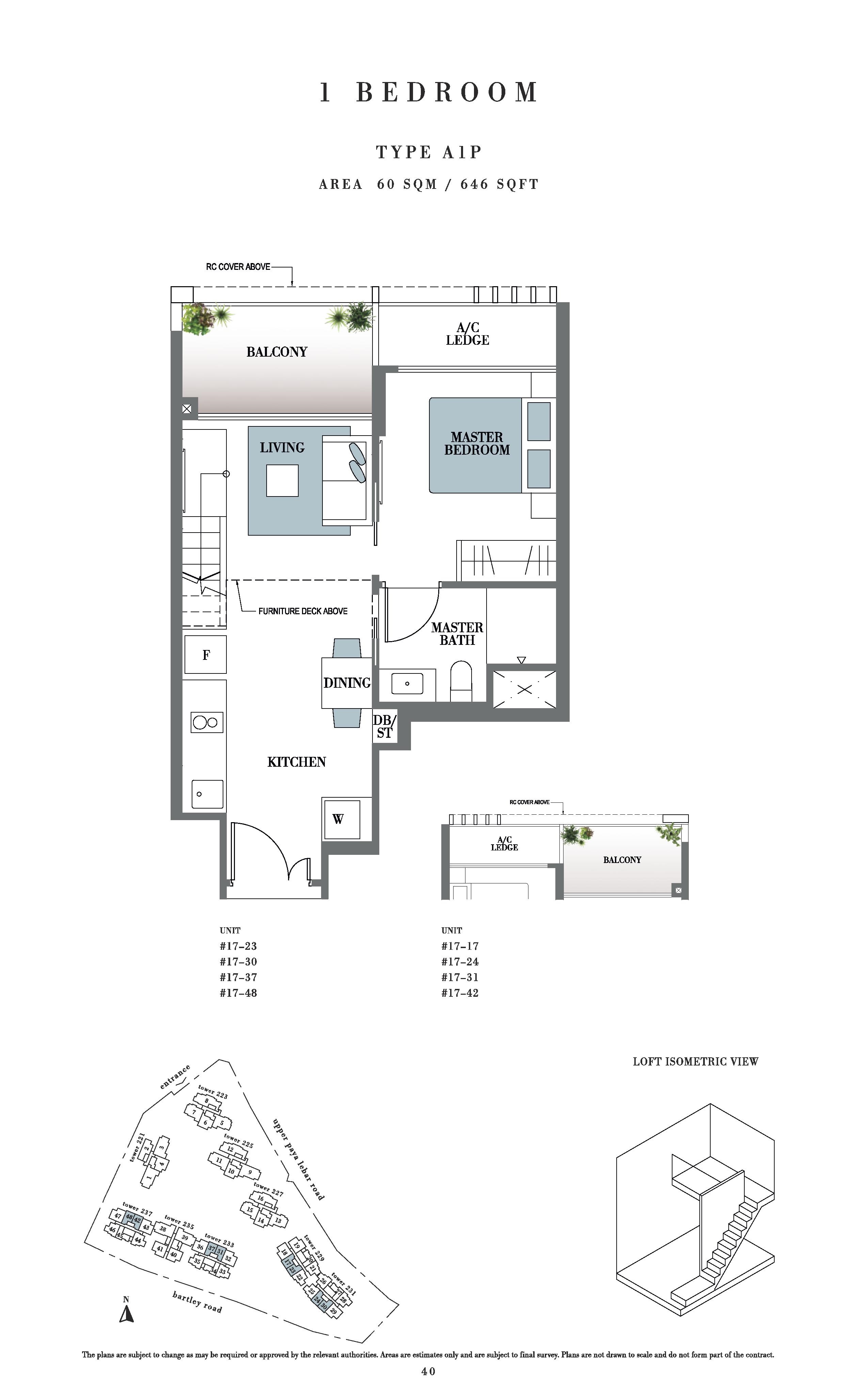 Botanique @ bartley 1 Bedroom Floor Plans Type A1P